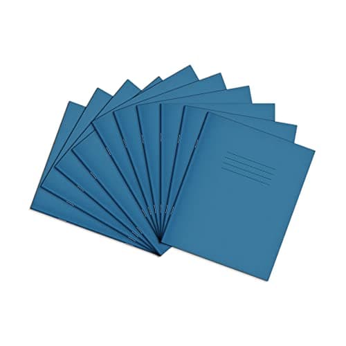 Image of Rhino 8 x 6.5 Exercise Books, 48-Page / 8mm Lined with Margin Paper Notebook, 10-Pack, Writing Book, Office & School Stationery Supplies, Light Blue