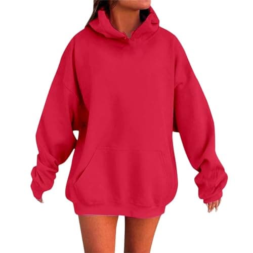 Image of Generisch Black Hoodie for Women with Overcut Shoulders Pockets Comfortable Stylish Sweatshirt Top S Sweat Jacket, Rd3, M