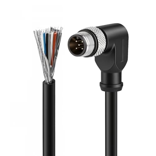 Image of ZBLZGP M12 5 Pin Sensor Connector Male Female Actuator Signal Industrial Shielded Cable (Elbow 5pin Male, 25M/82FT)