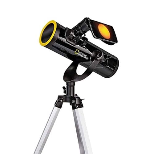 Image of National Geographic Telescope 76/350 with Tripod, Smartphone Holder and Sun Filter for Observing the Sun in White Light
