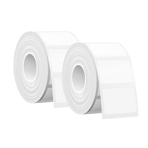 Image of SUPVAN T50M Series Label Maker Tape, 2 Rolls 30mm × 20mm 360 Labels/Roll Genuine Laminated Thermal Label Tape Refill, Waterproof Oilproof Highly Adhesive Auto Detect Labels, Black on White