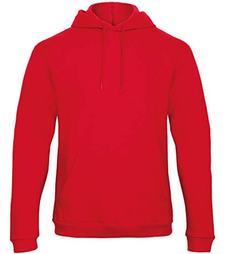 Image of B&C Unisex ID.203 50/50 Hooded Sweatshirt, Red, L. WUI24