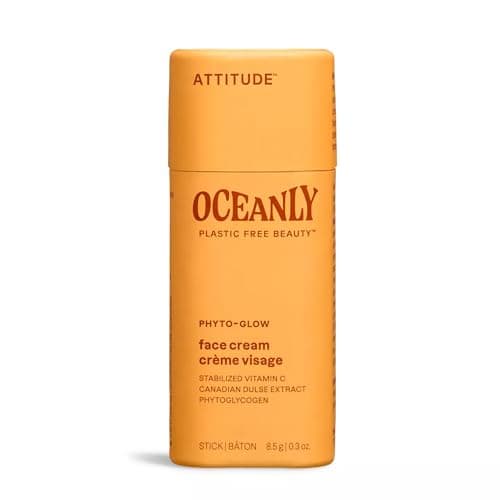Image of ATTITUDE Oceanly Face Cream Stick, EWG Verified, Plastic-free, Plant and Mineral-Based Ingredients, Vegan Skin Care Products, PHYTO GLOW, Unscented, 8.5 grams