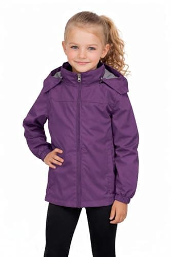 Image of Blu Apparel Kids Waterproof Jacket Childrens Rain Coat ideal for School Coat, Walking Windproof Jacket, Childrens Rain Jacket (UK, Age, 7 Years, 8 Years, Regular, Purple)