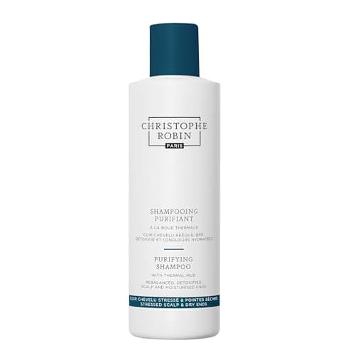 Image of Christophe Robin Purifying Shampoo with Thermal Mud 250ml – Detoxifying Shampoo - Thermal Mud - Balances and purifies the scalp - Controls Oily Roots, Nourishes Dry Ends & Boosts Shine