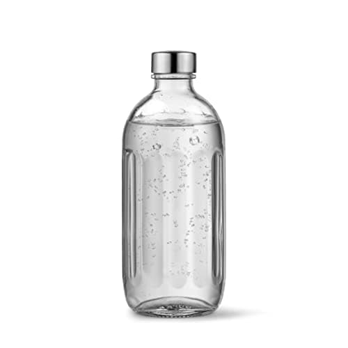 Image of aarke Glass Bottle [only compatible with carbonator PRO ] for Sparkling Water Maker Carbonator Pro, Dishwasher Safe, Details in Steel