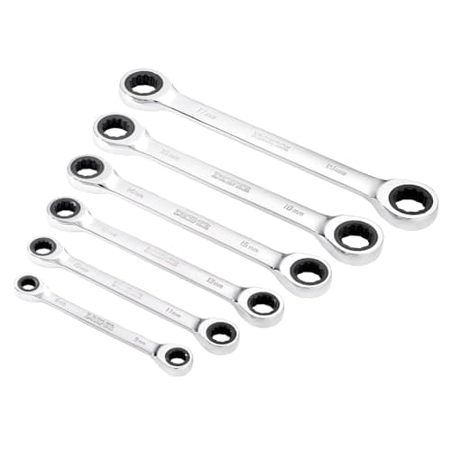 Image of Draper 27741 HI-TORQ Metric Double Ratchet Ring Spanner Set (6 Piece)
