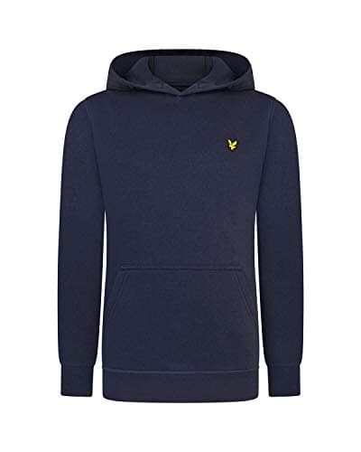 Image of Lyle & Scott Kids Logo Fleece Hoodie Juniors Long Sleeve Navy Blazer 8-9 Years