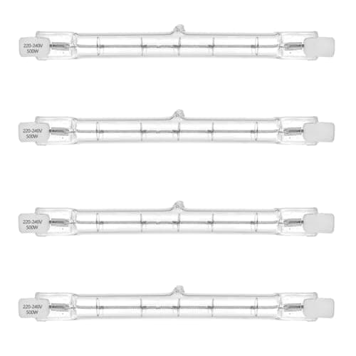 Image of VINBE ECO HaloLine Halogen Tube, R7S Base, T3 Halogen Tube lamp, 230V, 400W=500W, 118mm, Warm White - 2800K (4 Pieces)