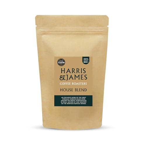 Image of Harris & James House Blend Ground Coffee 227g, Perfect For Cafetiere, French Press or Moka Pot. With Light Acidity, Medium Body & Well Balanced From 100% Arabica (Medium Roast)
