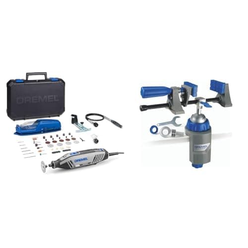 Image of Dremel 4250 Rotary Tool 175 W, Multitool Kit with 3 Attachments 45 Accessories & 2500 Multi-Vise, 3-in-1 Adjustable Bench Vice with Clamp and Tool Holder