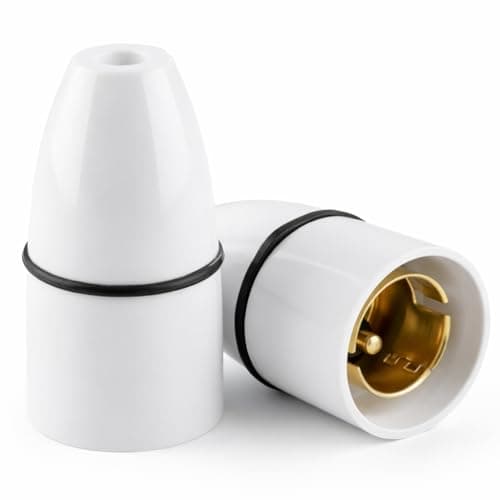 Image of 2 Pack B22 Bayonet Cap Ceiling Lamp Bulb Holder, Unswitched Light Fitting, White Bulb Holder for Ceiling Mount, Chandelier, Pendant, Wall Mounted Lighting Fixtures