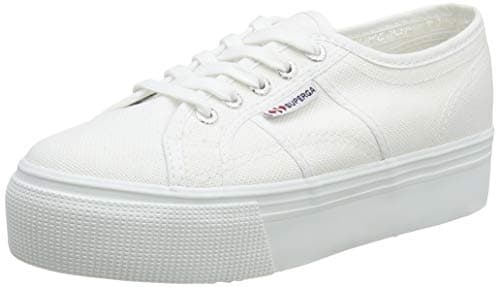 Image of Superga Women's 2790 acotw Linea Up and Down Sneaker, White 901 White, 4 UK