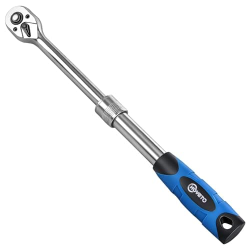 Image of HOYETO Telescopic Ratchet 3/8 Inch Drive - 202 Nm Torque Heavy-Duty Ratchet Wrench for DIY & Professional Use, 72 Teeth Extendable Handle 25-35cm with 6 Locking Positions