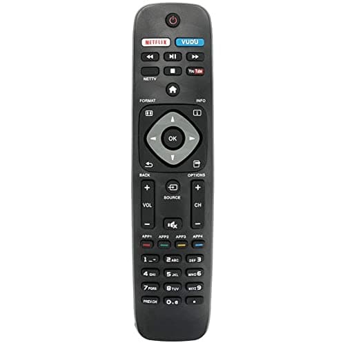 Image of New Replacement Remote Control for Philips Smart LCD LED TVs RC4154403-01R Universal Philips LCD LED HDTV Remote Control with Voice Control, Netflix & Rakuten TV Buttons (NH500UP)