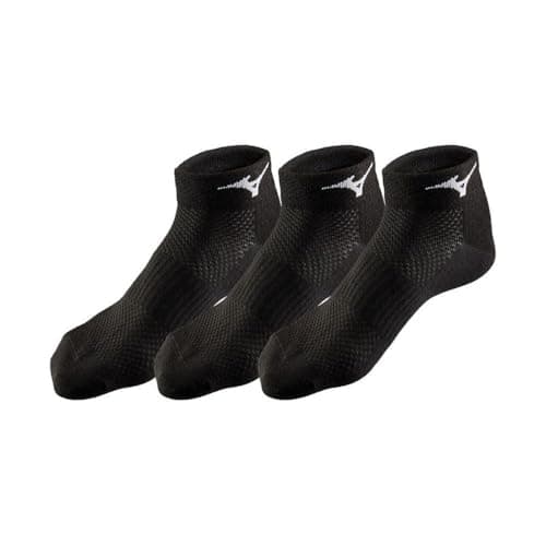 Image of Mizuno Training Mid 3P Socks Unisex Socks - Black/Black/Black, Small