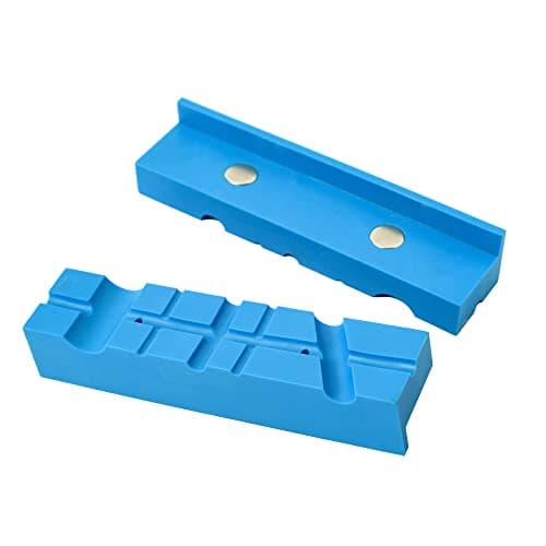 Image of WANGCL 2 Pack 4 Inch Magnetic Vise Jaw Pads Covers Multi-Groove Design Durable TPU Rubber Covers Universal Vise Soft Jaws