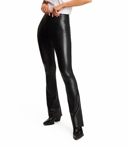 Image of commando Women's Perfect Control Faux Leather Flared Leggings, Black, XS