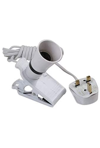 Image of PRO ELEC PEL00523 Clip-On BC Lamp Holder with 2m Mains Lead White