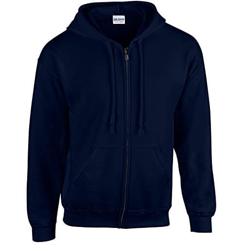 Image of Gildan Heavy Blend Unisex Adult Full Zip Hooded Sweatshirt Top (L) (Navy)