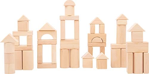 Image of Small Foot 11396 Natural Wooden Building Blocks, made of Wood, FSC 100%-Certified, A Stable Building Set