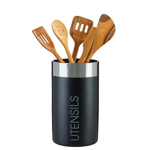 Image of Premier Housewares 508523 Liberty Utensil Holder - Black, H18 x W10 x D10cm