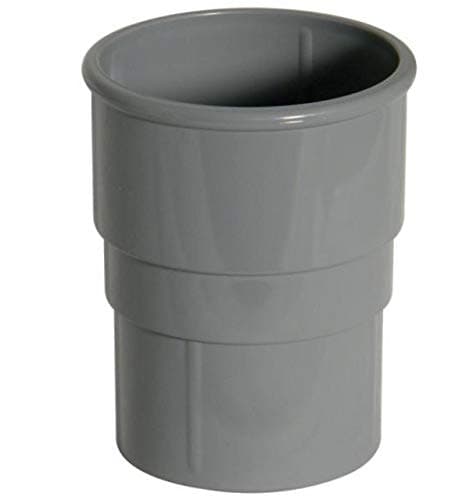 Image of FLOPLAST 68mm Round Gutter Pipe Socket - Grey - Pack of 2