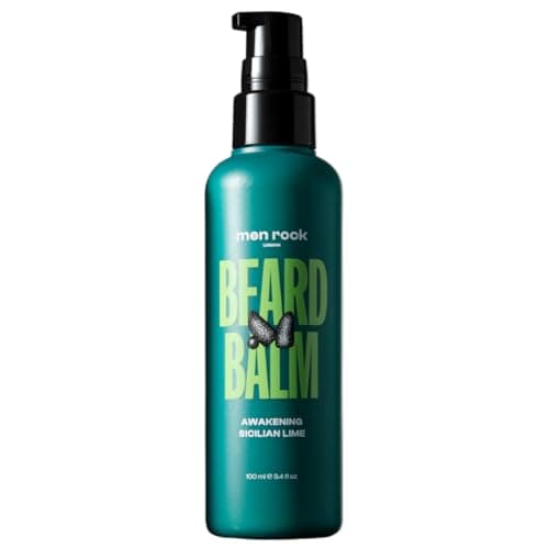 Image of Men Rock Awakening Beard Balm, Perfect as a Leave in Conditioner and Softner, Deeply Conditions Beard Hairs Whilst Hydrating the Skin Underneath, Zesty Sicilian Lime and Caffeine Fragrance 100 ml