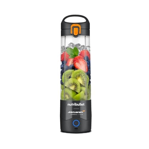 Image of nutribullet Portable Blender in Collaboration with McLaren Formula 1 Team - Grey - Leak Proof Takeaway Lid - Powerful Extractor Blade - USB-C Charging - Over 15 Mixing Cycles - Juices