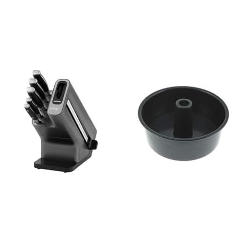 Image of Ninja Foodi StaySharp Knife Block with Integrated Sharpener, 5-Piece Knife Set Includes Chef Knife & Non-Stick Tube Pan [4384J300EUUK] Official Accessory Compatible with Ninja Foodi Multi-Cookers