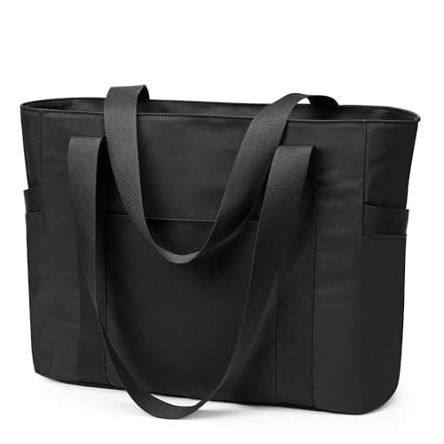 Image of KALIDI Work Bags For Women Black Handbag Large Tote Bag With Zip Womens Totes Handbags For Travel, Beach, Work, School