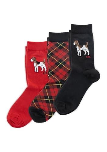 Image of POLO RALPH LAUREN Women's Polo Bear Trouser Socks, 3 Pack Dogs, 7-11