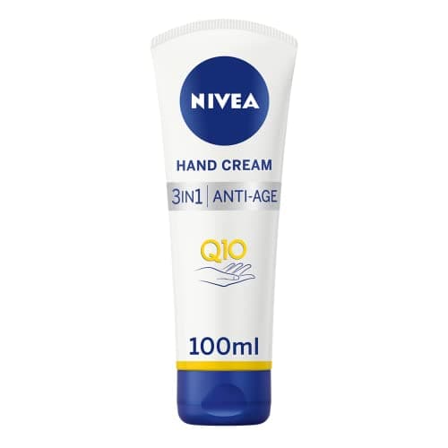Image of NIVEA 3in1 Q10 Anti-Age Care Hand Cream (100ml), Moisturising Hand Cream Reduces the Appearance of Wrinkles with Q10 and UV Filters, NIVEA Hand Cream for 24 Hour Moisture