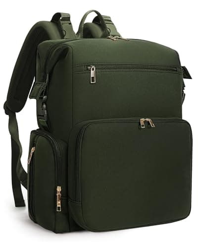 Image of CEI-CEI Baby Changing Bag Backpack Neoprene Large Nappy Changing Bags with Changing Pad for Mum and Dad Newborn Baby Maternity with Stroller Straps and Insulated Pockets for Travel (Army Green)
