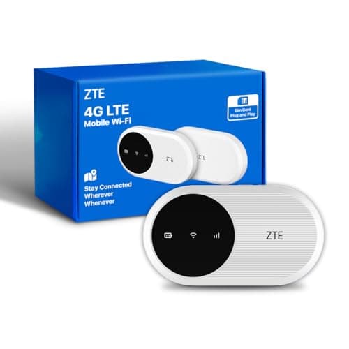 Image of ZTE U10, Wi-Fi 6/4G LTE Mobile Wi-Fi, unlocked low cost portable hotspot, connects to 32 Devices, 2000mAh Battery, built in antenna for enhanced speeds, FREE SMARTY SIM Card- Pebble White