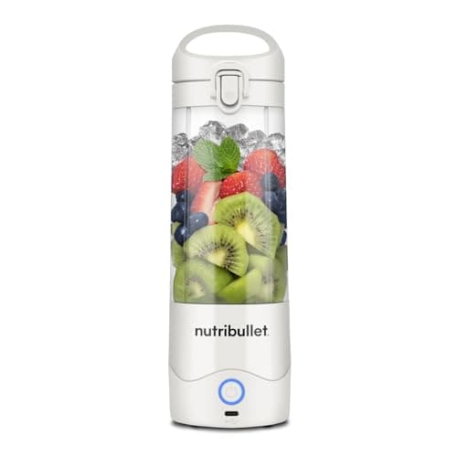 Image of nutribullet Portable Blender in White - Powerful Extractor Blade, 475ml Cup, To-Go Lid, USB-C Charging Cable & User Guide - Delivers 15+ Blending Cycles - Healthy Shakes On The Move