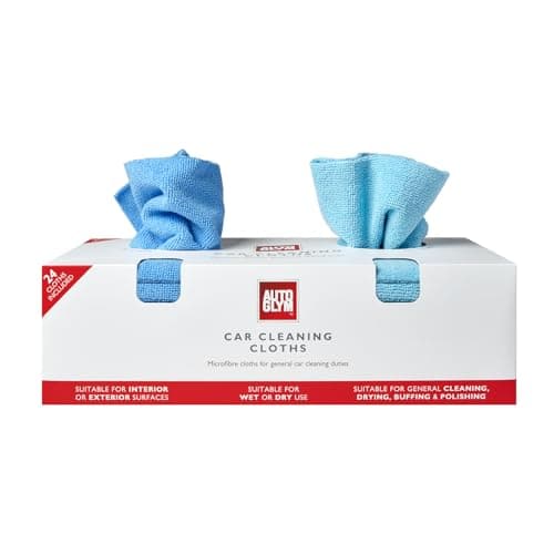 Image of Autoglym Microfiber Car Cleaning Cloths 32 x 32cm, 24 Pack - Buffing and Polishing Cloths, Long-Lasting, for Internal and External Use, Machine Washable