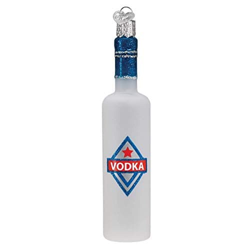 Image of Old World Christmas White Vodka Bottle Glass Tree Ornament 32361 FREE BOX New