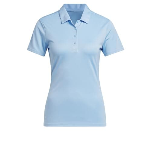 Image of adidas Women's Women's Solid Performance Short Sleeve Polo Shirt, Clear Sky, M