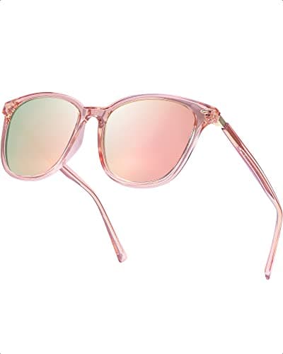 Image of Myiaur Women's Polarised Sunglasses with Retro Mirrored Lens & UV400 Protection - Trendy & Stylish Large Glasses