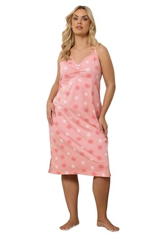 Image of Yours Curve Sun Print Chemise Nightdress - Women's - Plus Size Curve Pink