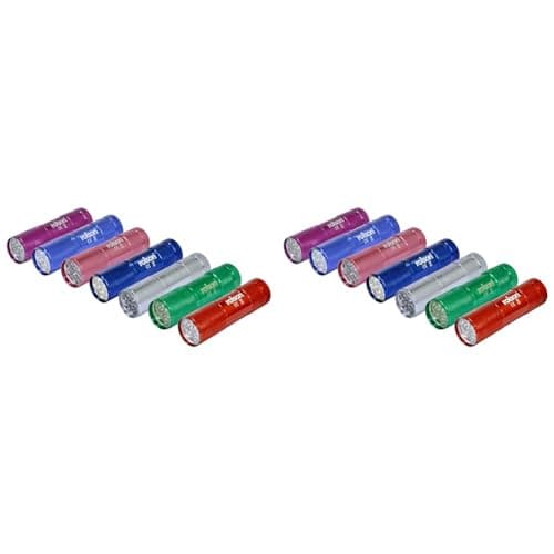 Image of Rolson 61693 9 LED Aluminium Torch, Assorted Colours, Single Unit (Pack of 2)