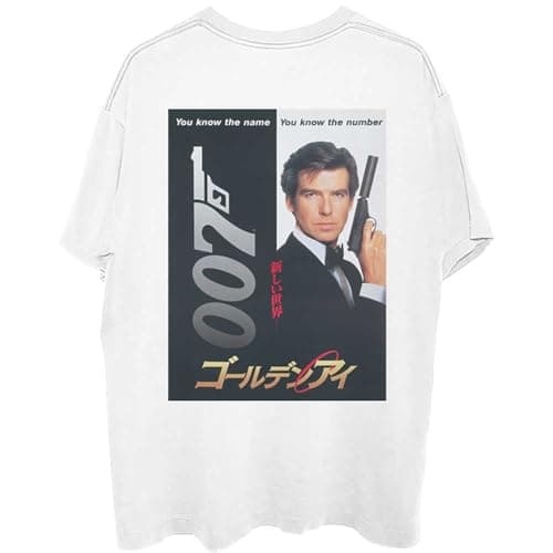 Image of James Bond 007 T Shirt Goldeneye Japanese Poster Official Mens White XL