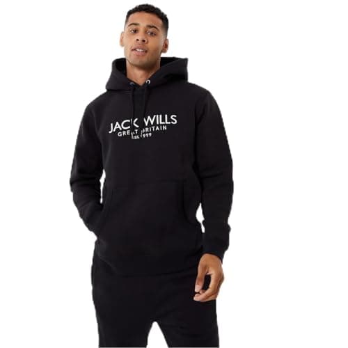 Image of Jack Wills Mens Batsford Logo Hoodie Black L