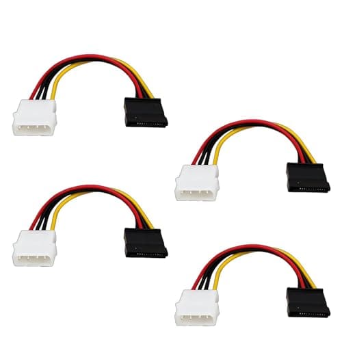 Image of Bgfaquri 4-Pack 4 Pin Molex to SATA Power Cable, SATA to Molex Adapter Cable for Connecting SATA Drives to Molex Power Supply, Male to Female Cable for Computer Build, Upgrade, and Repair