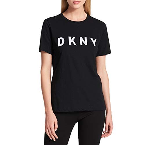Image of DKNY Women's Short Slevee Logo Tee T-Shirt, Black, XXS