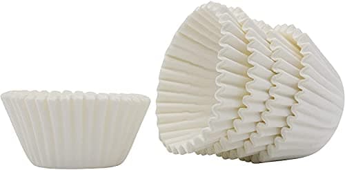 Image of White 100 mini Cupcake Cases Baking Muffin Petits Fours (White Colour)