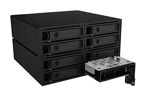 Image of ICY BOX IB-2281MSK 8-Way Backplane for 8x 2.5 Inch HDD/SSD in 2x 5.25 Inch SATA III/SAS II, Support System, 2x Fans, Fully Metal, Lockable
