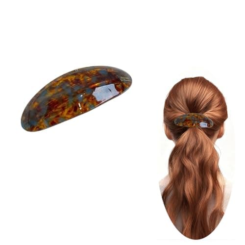Image of Hair Barrette,Large Vintage Hair Barrette for Women,French Tortoise Shell Hair Clips Vintage Snap Hair clips Accessories Gifts for Women Girls Thick Hair (mixed colors)
