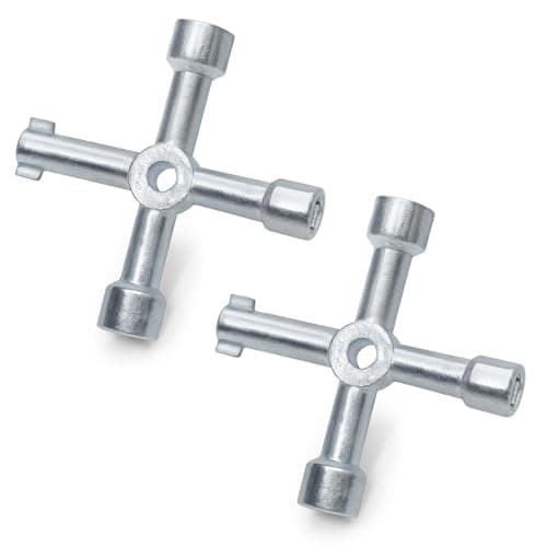Image of ZAVIA 2Pcs 4 Way Multifunction Utility Key | Silver Meter Box Key | Triangle, Square, Panel Key for Cupboard, Cabinet, Water, Gas, Electric & Plumbing Applications | 4 Way Service Utility Key